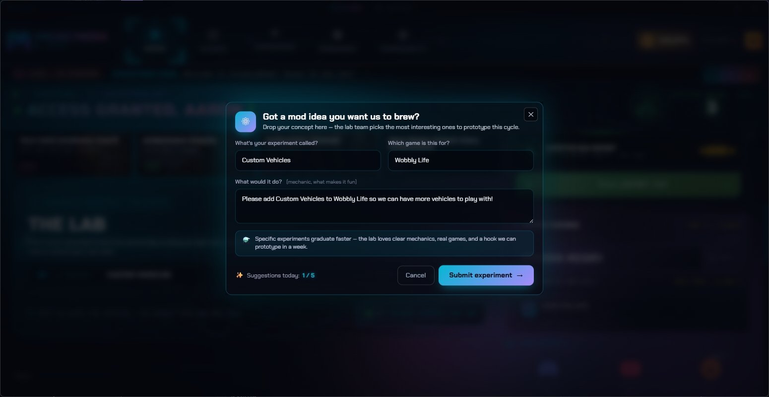 Request a Custom Mod preview